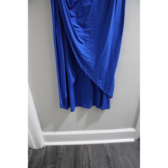 Chico's Blue Sleeveless Ruched Draped Midi Dress Size 1 Medium 8‎ - Picture 2 of 6